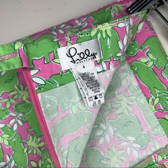 Lilly Pulitzer Happy Hippo Green Skort Size 4 - Picture 6 of 6